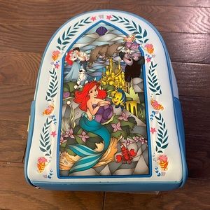 NWT loungefly little mermaid stained glass backpack